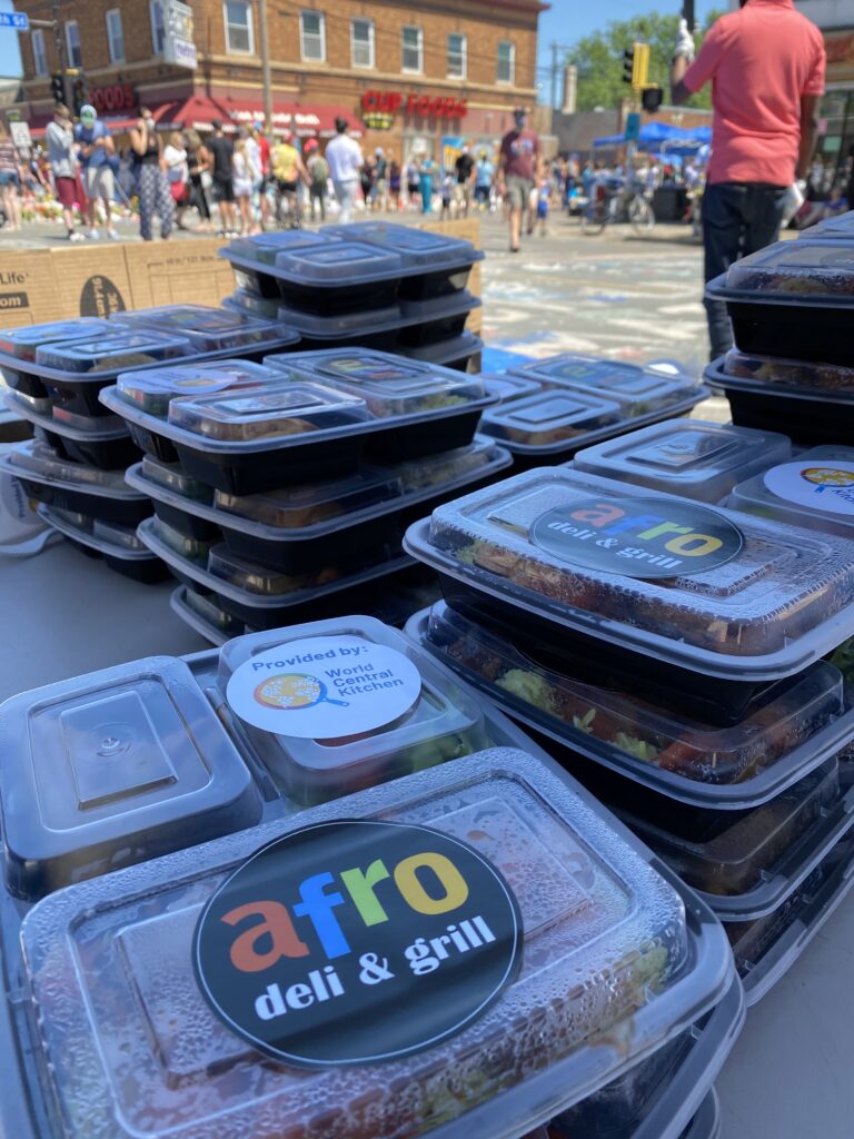 Afro Deli serving food at George Floyd Square